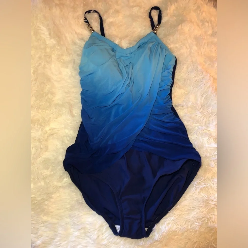 Chic Blue Ombre Swimsuit